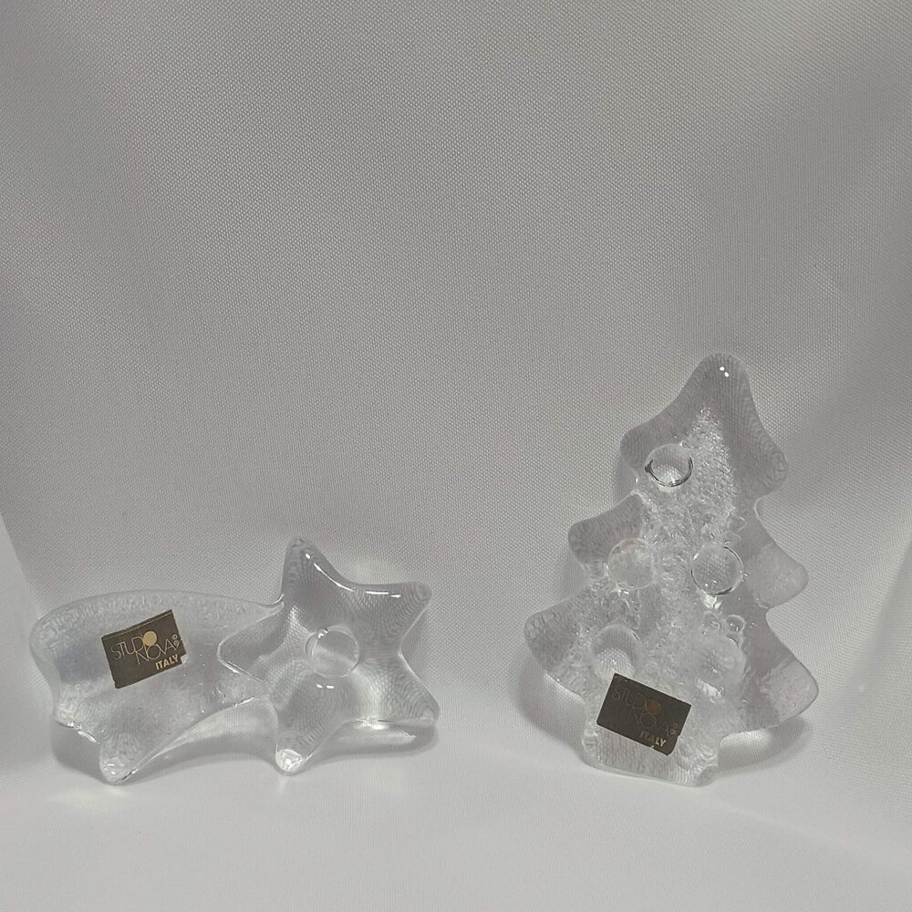 VTG Studio Nova "scatter glass" Christmas tree and shooting star art glass piece